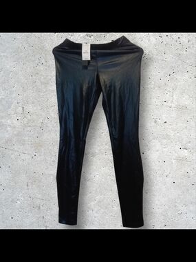 Express Black Faux Leather Leggings - XS